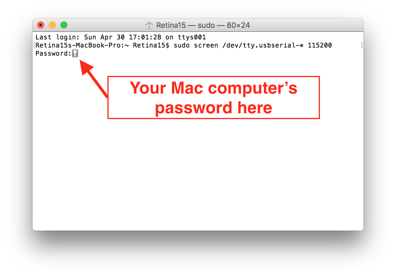 Mac Screen first password